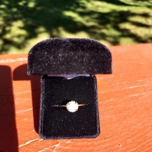 Diamonique solitaire ring